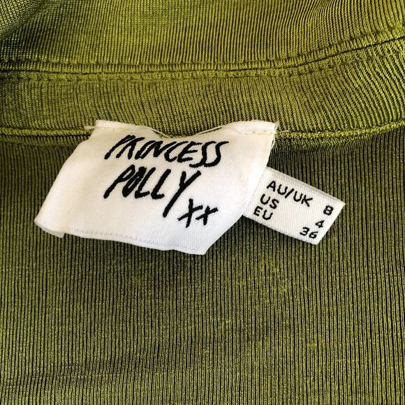 Princess Polly Sexy Flowy Feminine Green Wrap Size‎ 4 Long Sleeve Mini Dress - Picture 8 of 10